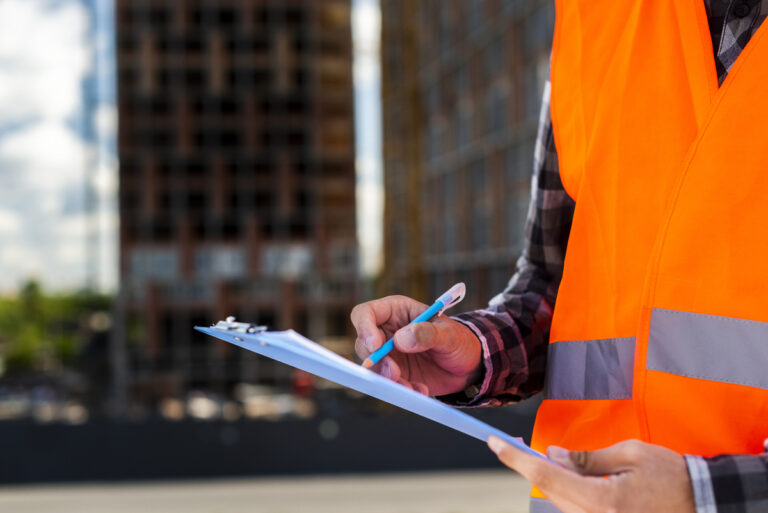 An engineer working on the plan.